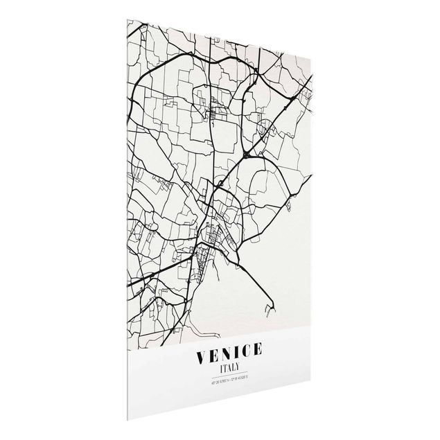 Glasbilleder ordsprog Venice City Map - Classic