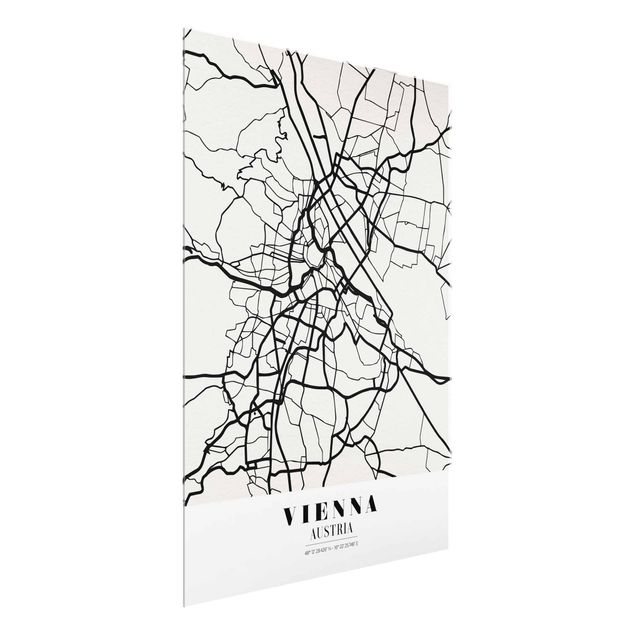 Glasbilleder ordsprog Vienna City Map - Classic