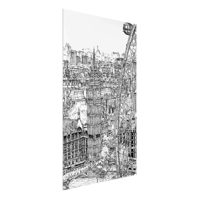 Glasbilleder arkitektur og skyline City Study - London Eye