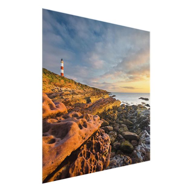 Billeder landskaber Tarbat Ness Lighthouse And Sunset At The Ocean