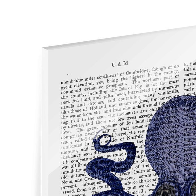 Glas magnettavla Animal Reading - Octopus