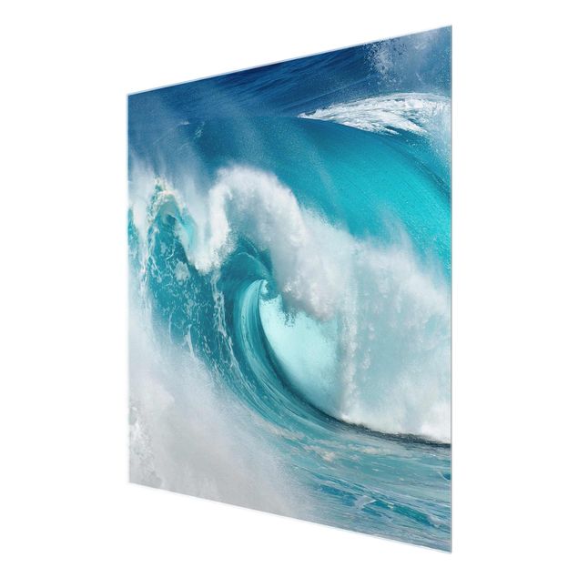 Glasbilleder strande Raging Waves