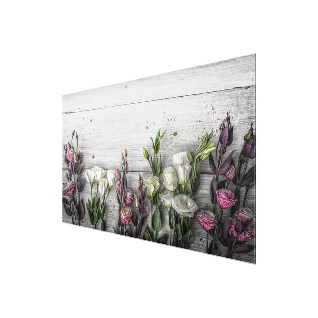 Billeder grå Tulip Rose Shabby Wood Look