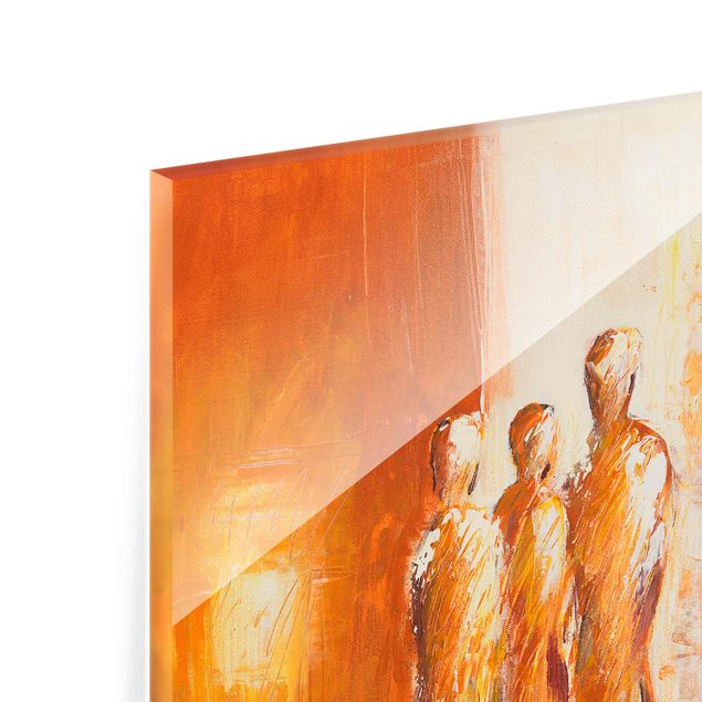 Glas magnettavla Petra Schüßler - Four Figures In Orange 02