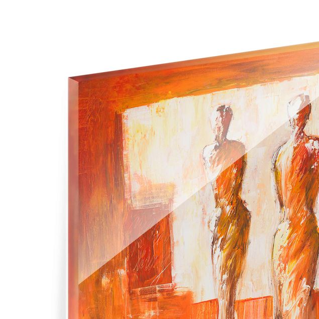Glas magnettavla Petra Schüßler - Four Figures In Orange
