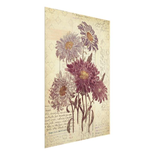 Billeder blomster Vintage Flowers With Handwriting