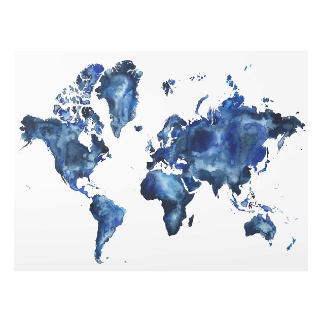 Billeder blå Water World Map Light