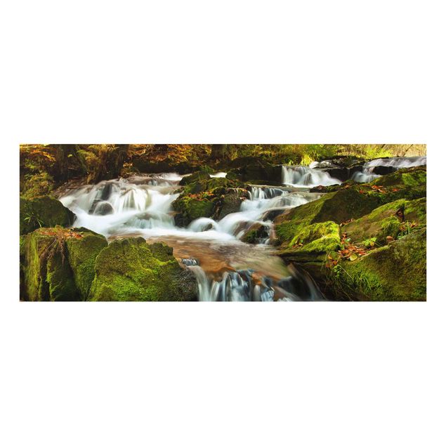 Billeder landskaber Waterfall Autumnal Forest