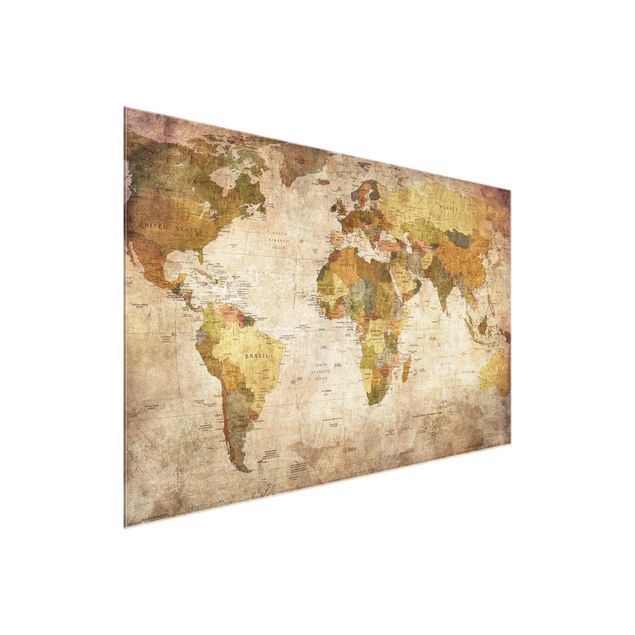 Glasbilleder verdenskort World map