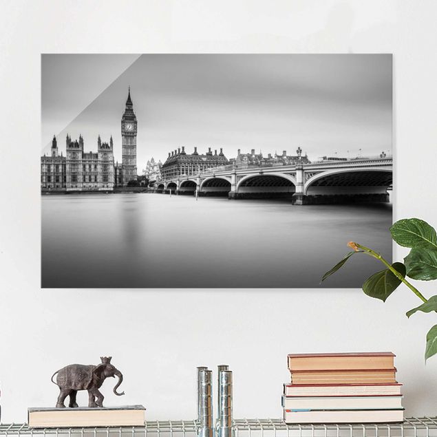 Glasbilleder London Westminster Bridge And Big Ben