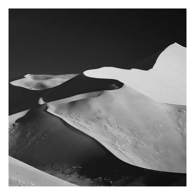 Glasbilleder sort og hvid Desert - Abstract Dunes