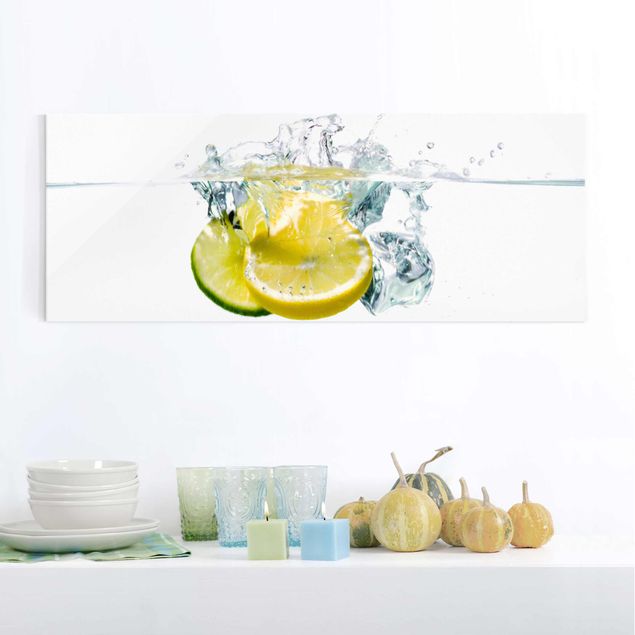 Glasbilleder blomster Lemon And Lime In Water