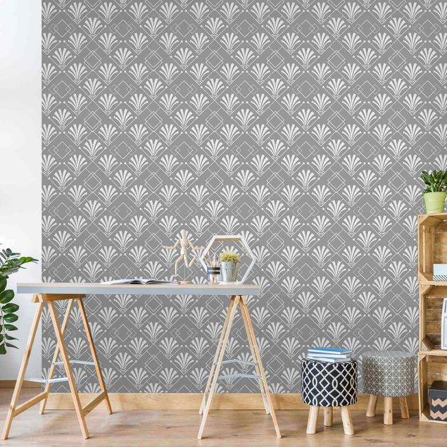 Tapet mønster Glitter Look With Art Deko On Grey Backdrop