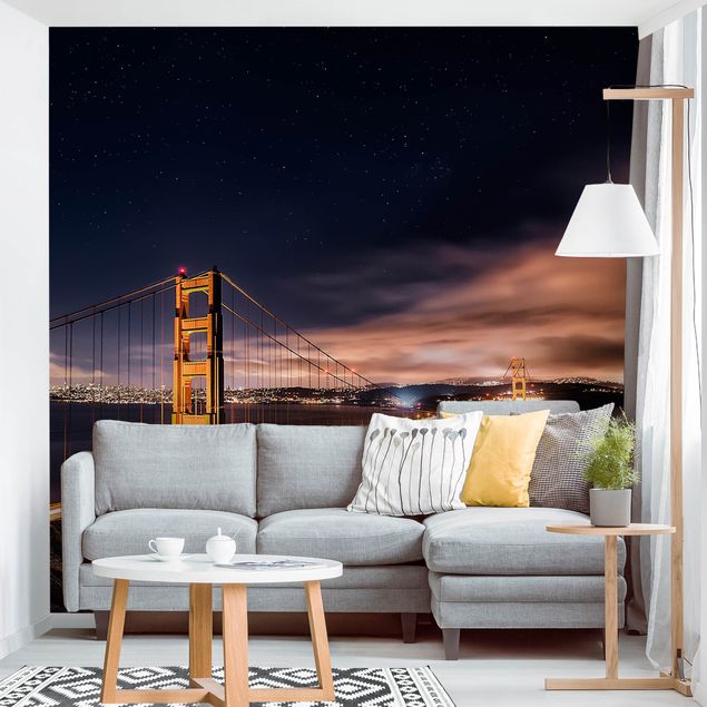 Moderne tapet Golden Gate To Stars