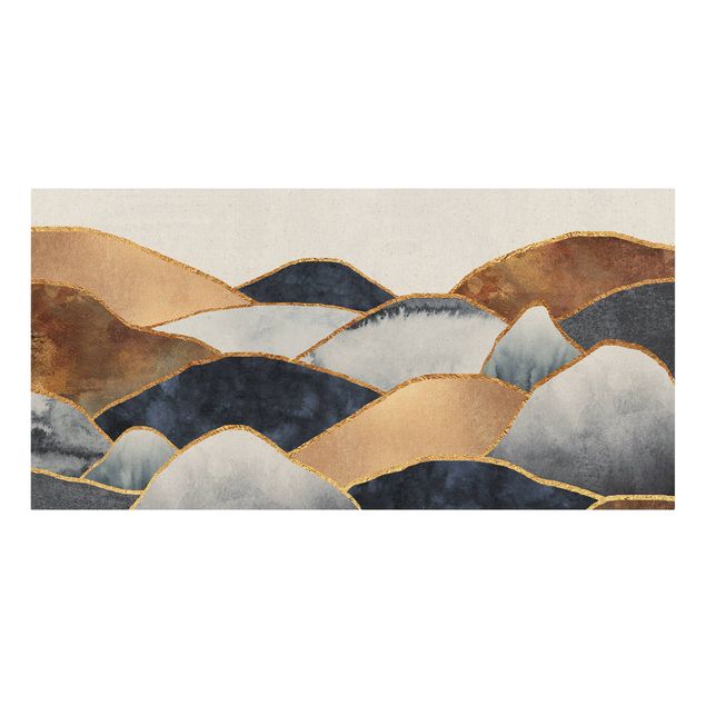 Billeder på lærred kunsttryk Golden Mountains Watercolour