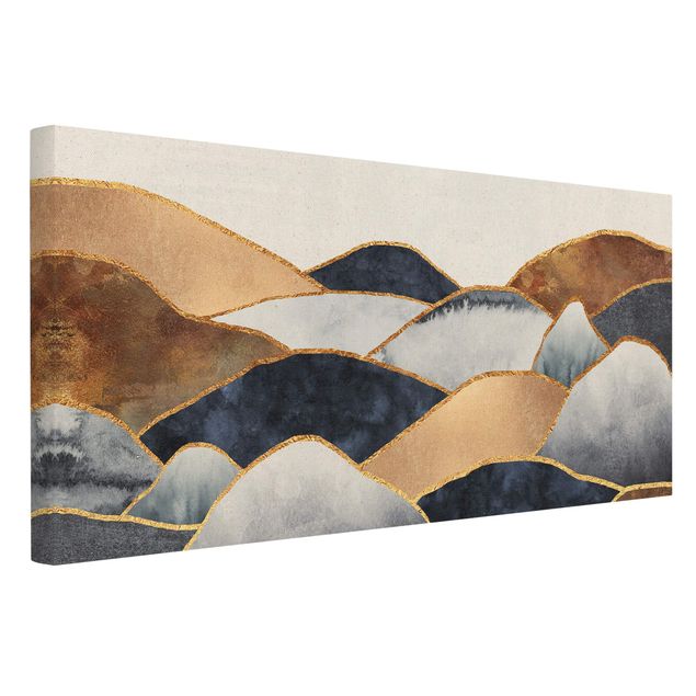 Billeder på lærred mønstre Golden Mountains Watercolour