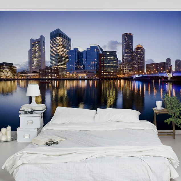 Fototapet arkitektur og skyline Good Night Boston