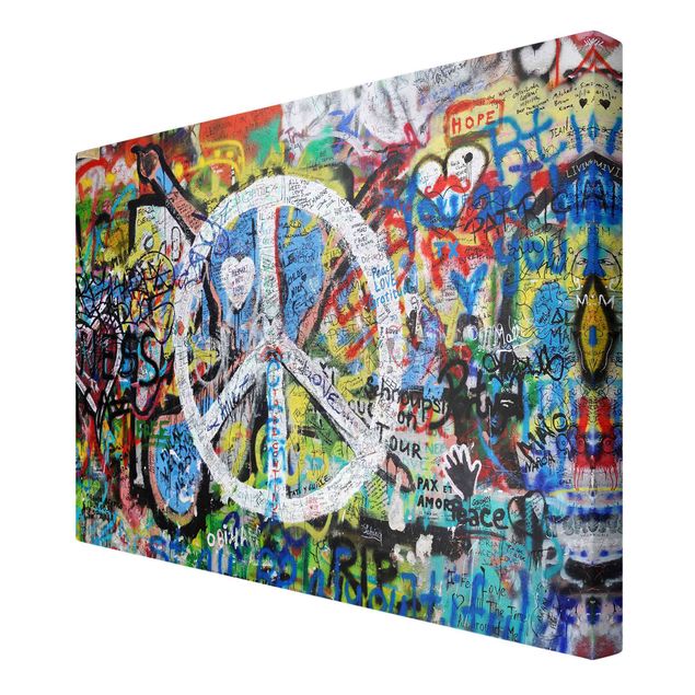 Billeder på lærred Graffiti Wall Peace Sign