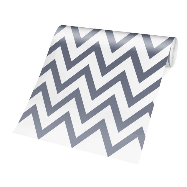 Moderne tapet Grey White Zigzag