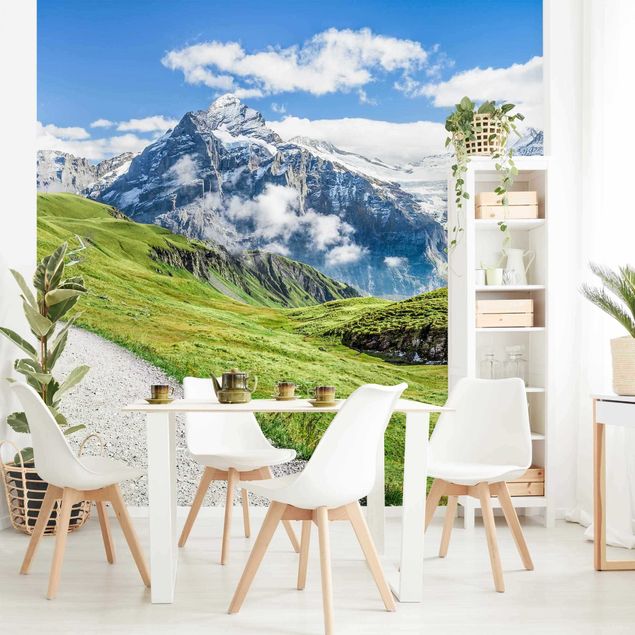 Fototapet arkitektur og skyline Grindelwald Panorama