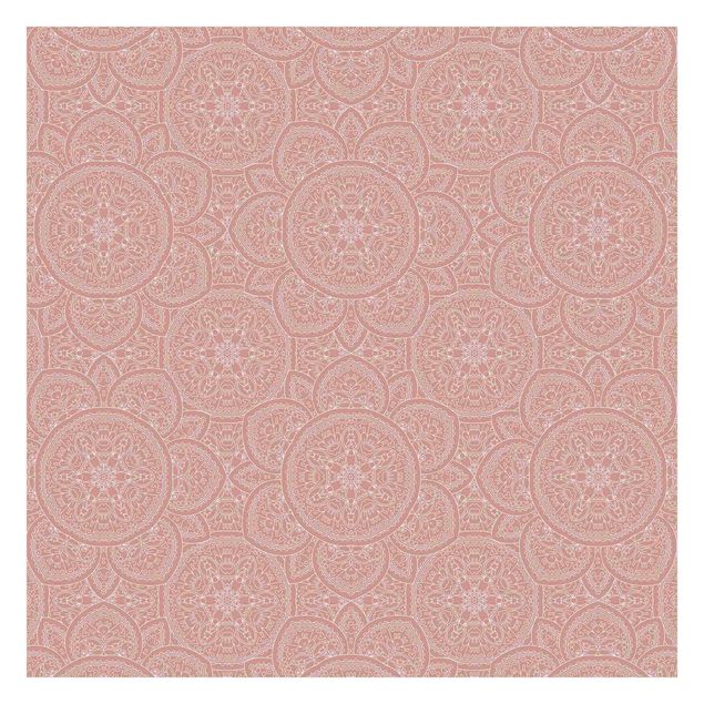 Fototapet lyserød Large Mandala Pattern In Antique Pink