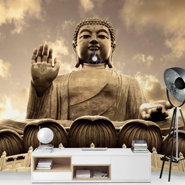 Fototapet spirituelt Big Buddha Sepia