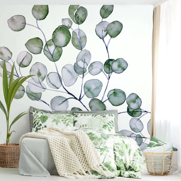 køkken dekorationer Green Watercolour Eucalyptus Branch