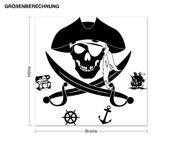 Wallstickers pirater Pirate skull with swords