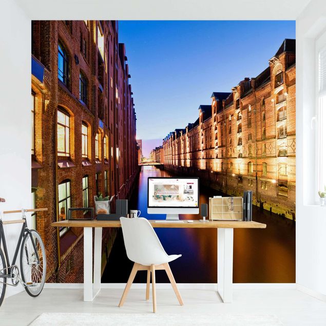 Fototapet arkitektur og skyline Hamburg Warehouse District