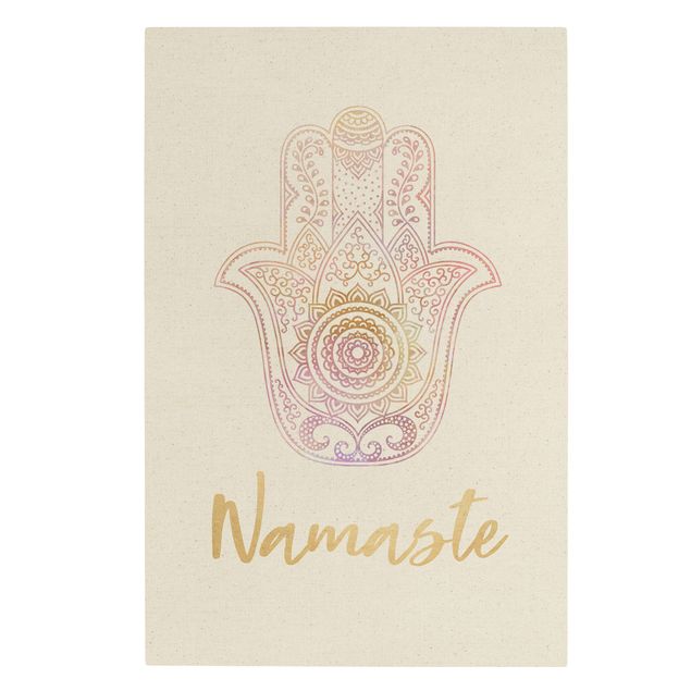Billeder Hamsa Hand Illustration Namaste Gold Light Pink