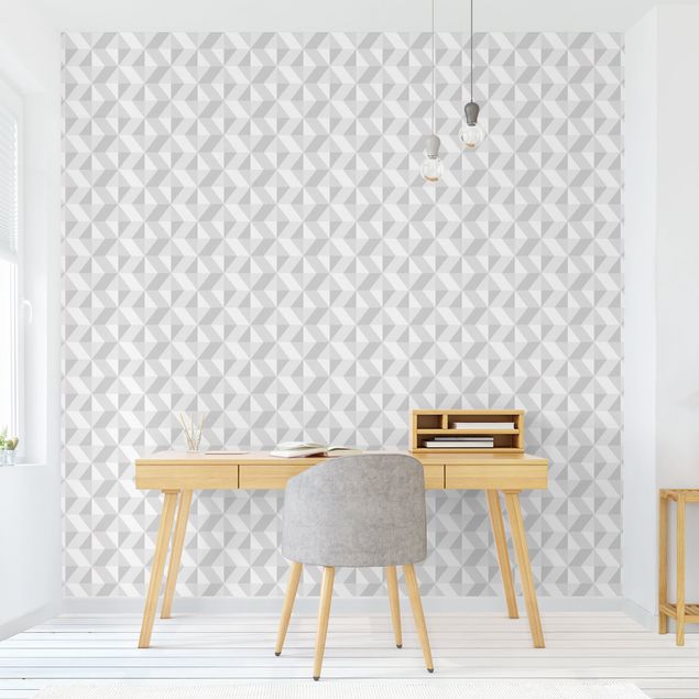 3d tapet Bright Geometric Wallpaper With 3D Effect