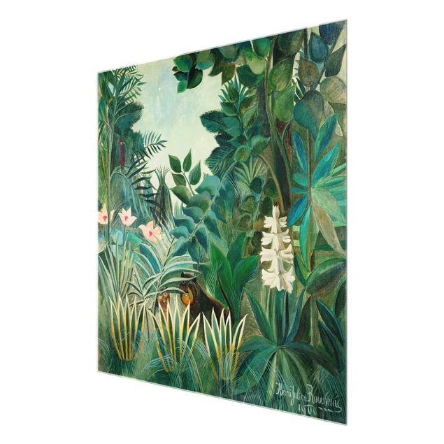 Glasbilleder blomster Henri Rousseau - The Equatorial Jungle