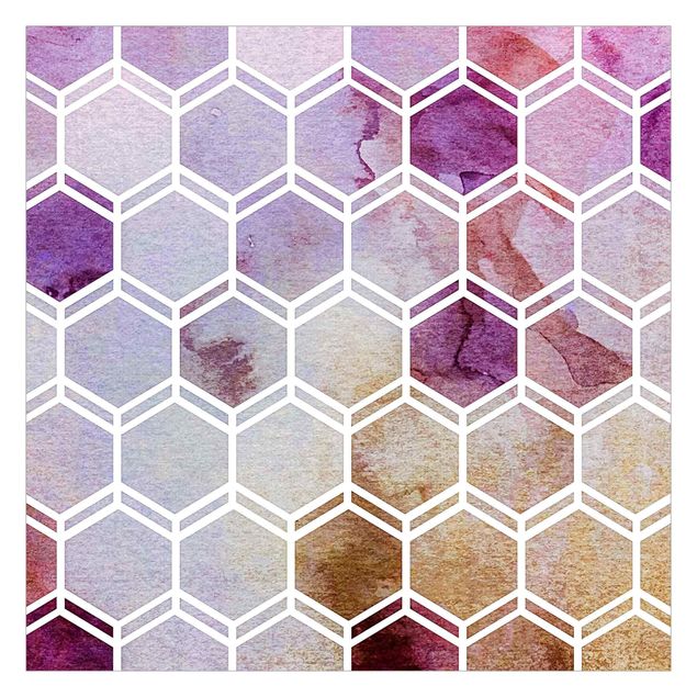 Tapet Hexagonal Dreams Watercolour In Berry