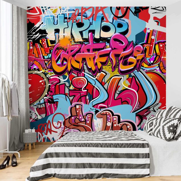 Mønstret tapeter Hip Hop Graffiti