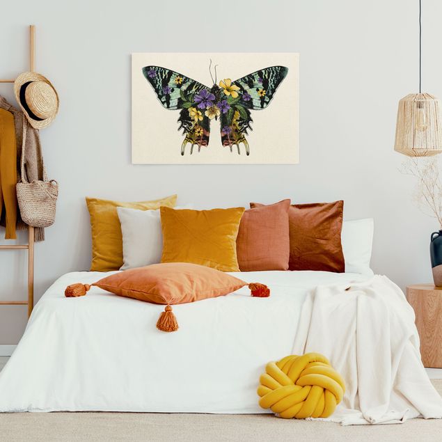 Billeder moderne Illustration Floral Madagascan Butterfly