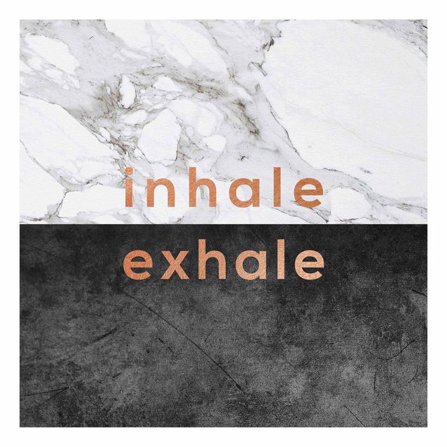 Billeder sort og hvid Inhale Exhale Copper And Marble