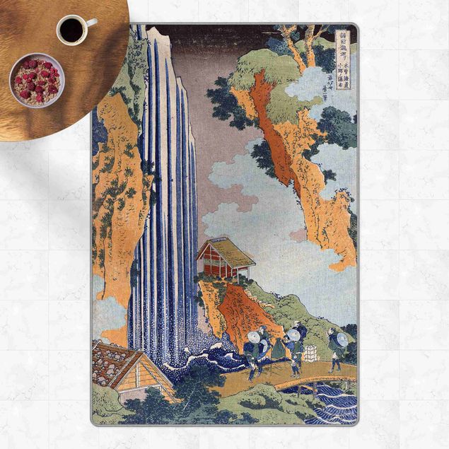 moderne gulvtæppe Katsushika Hokusai - Ono Waterfall