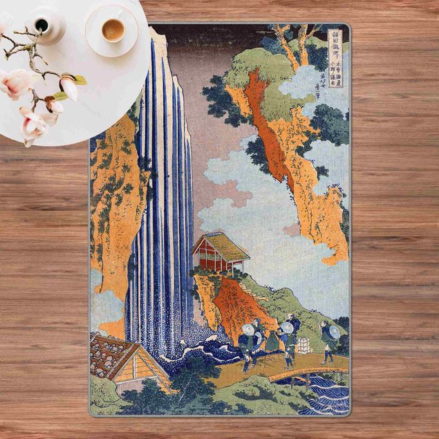 farverige gulvtæpper Katsushika Hokusai - Ono Waterfall
