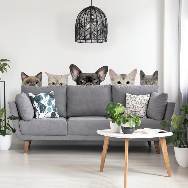 Wallstickers dyr Cats with dog look