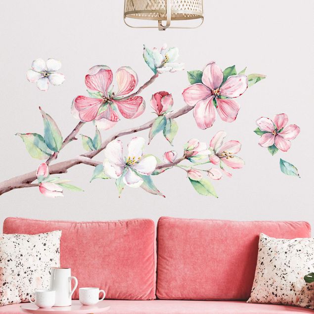 Wallstickers træer Cherry blossom branch watercolor