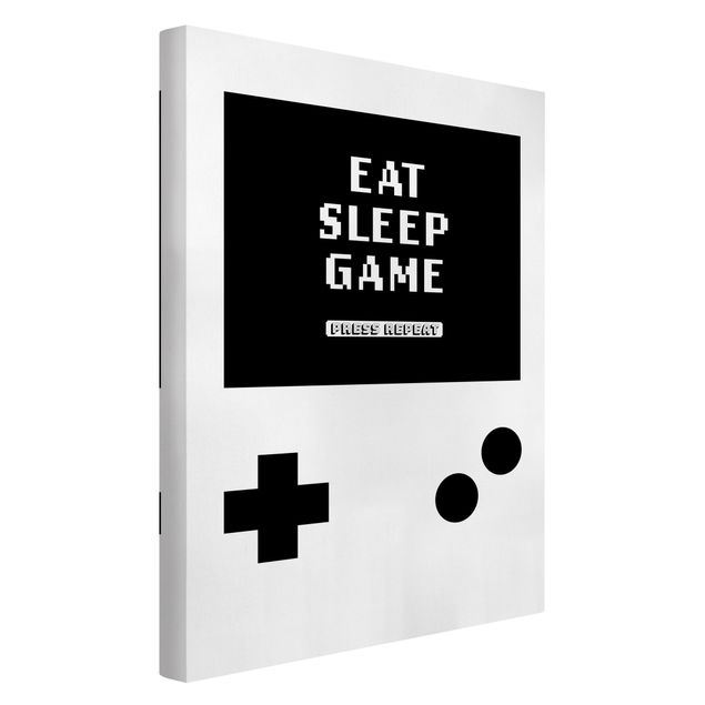 Billeder sort og hvid Classical Gaming Console Eat Sleep Game Press Repeat