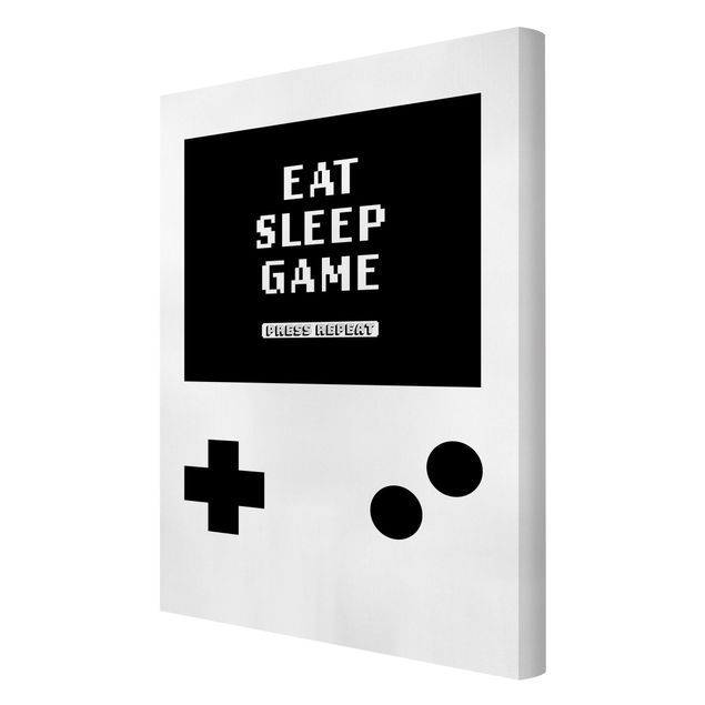 Lærredsbilleder Classical Gaming Console Eat Sleep Game Press Repeat