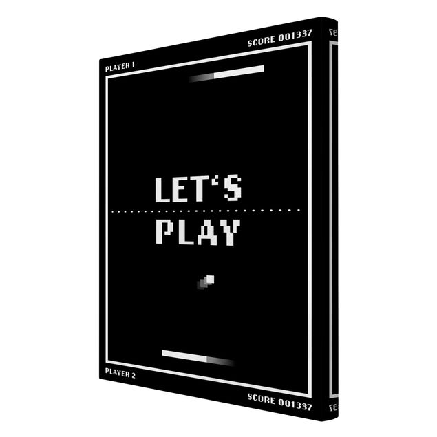 Billeder på lærred Classical Video Game In Black And White Let's Play