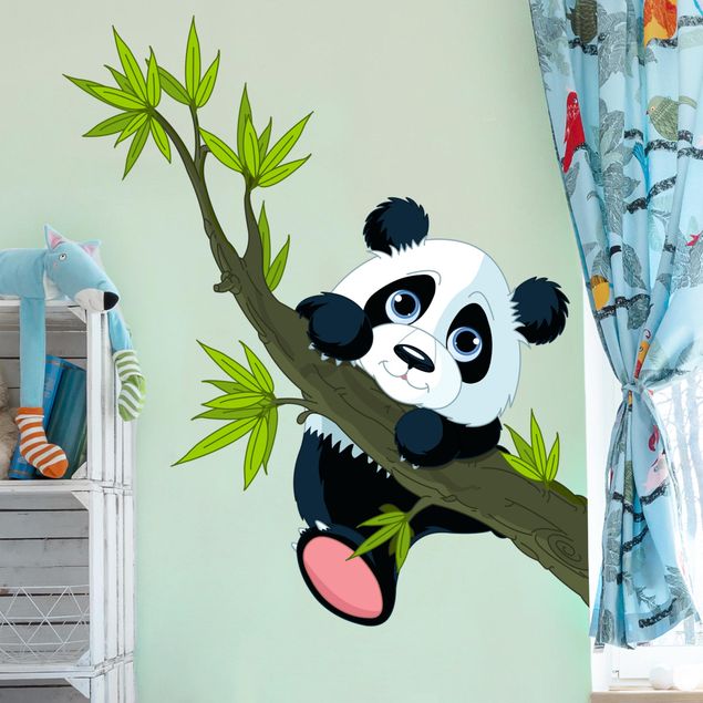Wallstickers pandaer Climbing panda