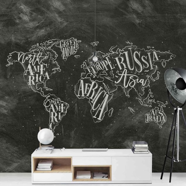 Verdenskort tapet Chalk World Map