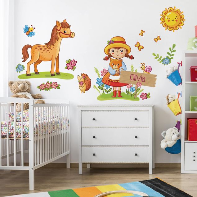 Wallstickers ordsprog Country girl with desired name
