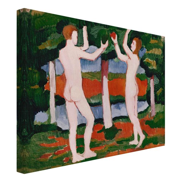 Billeder på lærred kunsttryk August Macke - Adam And Eve
