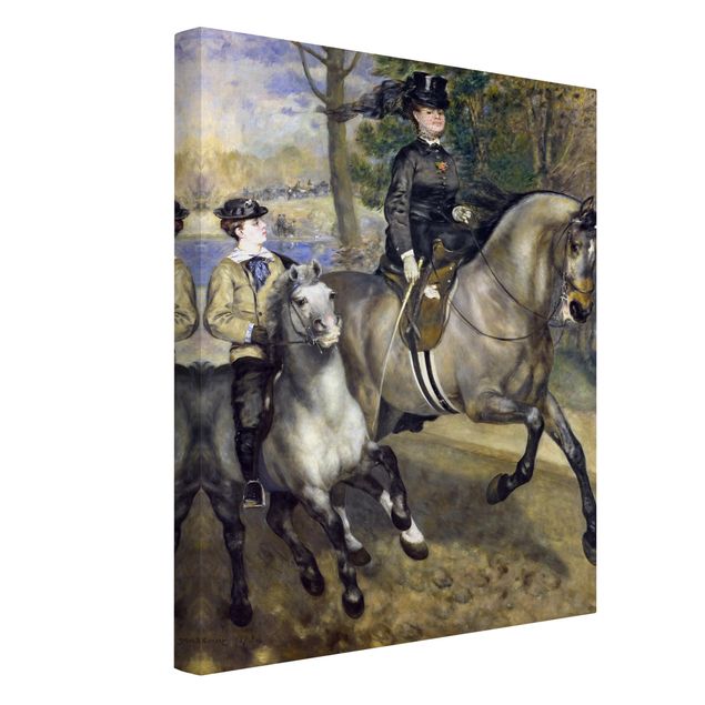 Billeder på lærred heste Auguste Renoir - Riding in the Bois de Boulogne