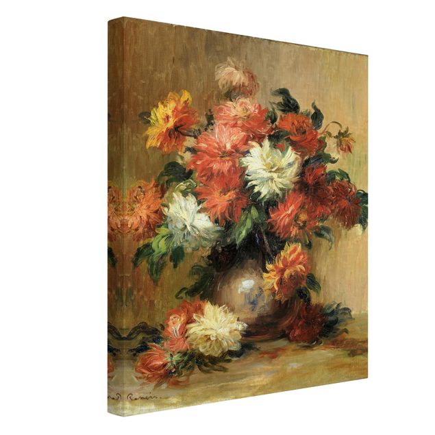 Billeder på lærred blomster Auguste Renoir - Still Life with Dahlias