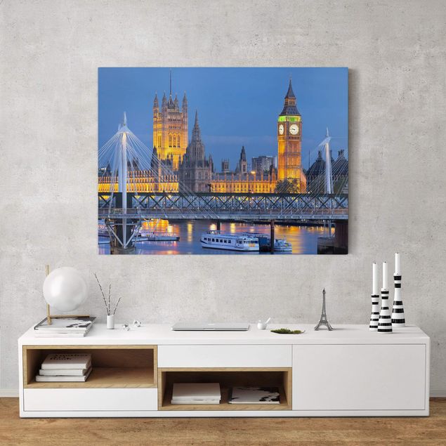 Billeder London Big Ben And Westminster Palace In London At Night
